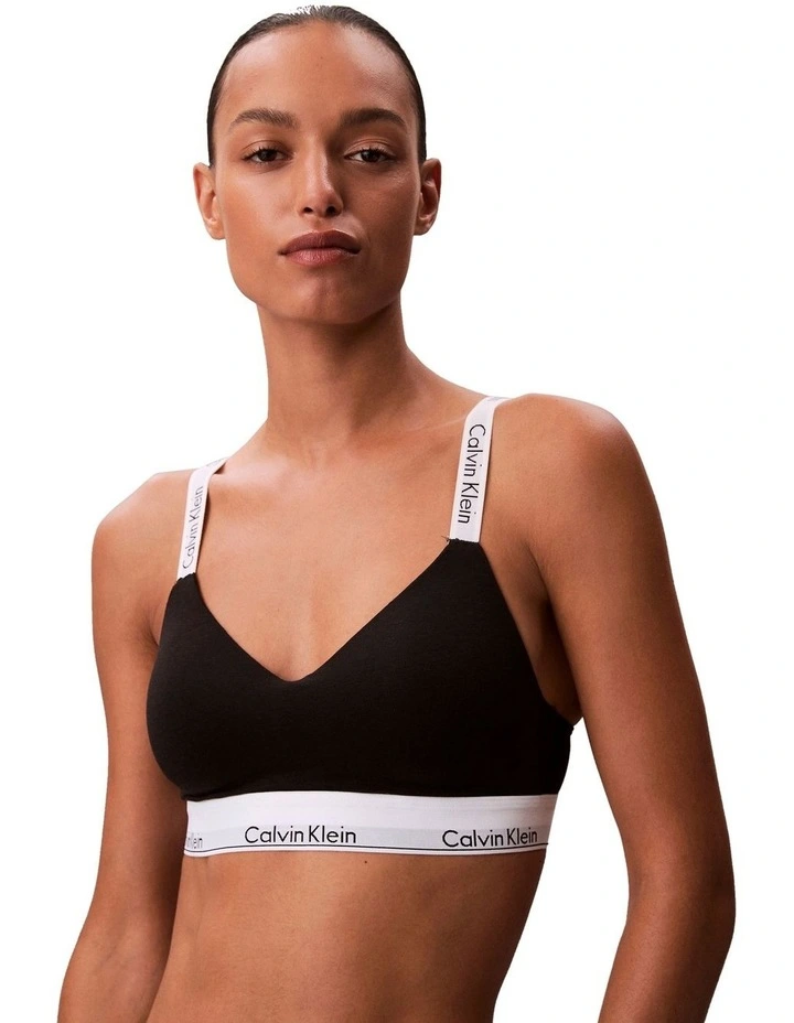 Icon Cotton Modal Lightly Lined Bralette in Black image 3