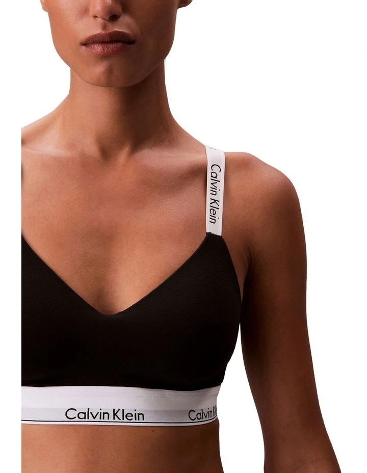 Icon Cotton Modal Lightly Lined Bralette in Black image 4