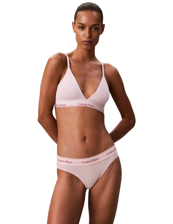 Cotton Modal Lightly Lined Triangle Bralette in Pink image 1