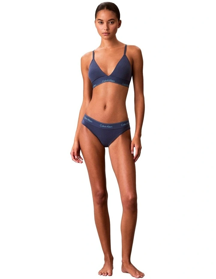 Icon Cotton Modal Lightly Lined Triangle Bralette in Blue image 5