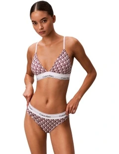 Cotton Modal Lightly Lined Triangle Bralette in Pink