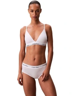 Icon Cotton Modal Lightly Lined Triangle Bralette in White