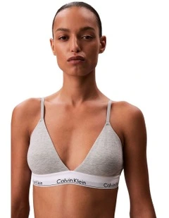 Icon Cotton Modal Lightly Lined Triangle Bralette in Grey