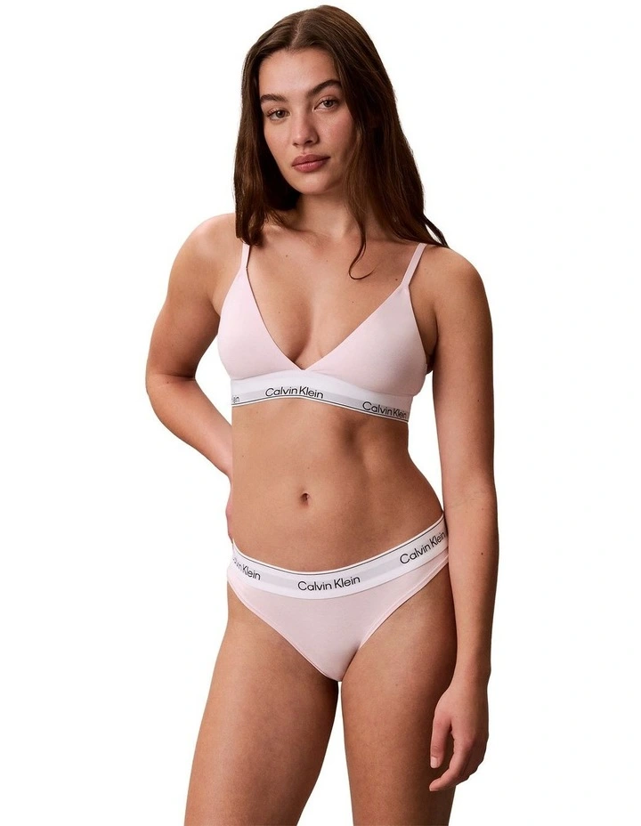 Icon Cotton Modal Lightly Lined Triangle Bra in Cradle Pink image 3
