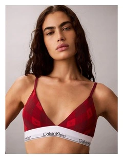 Icon Cotton Modal Lightly Lined Triangle Bralette in Argyle 25 Small Esta