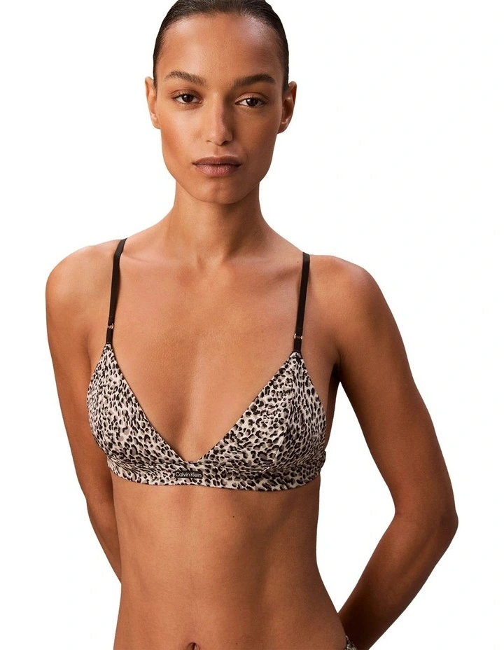 Signature Satin Unlined Triangle Bra in Multi image 1