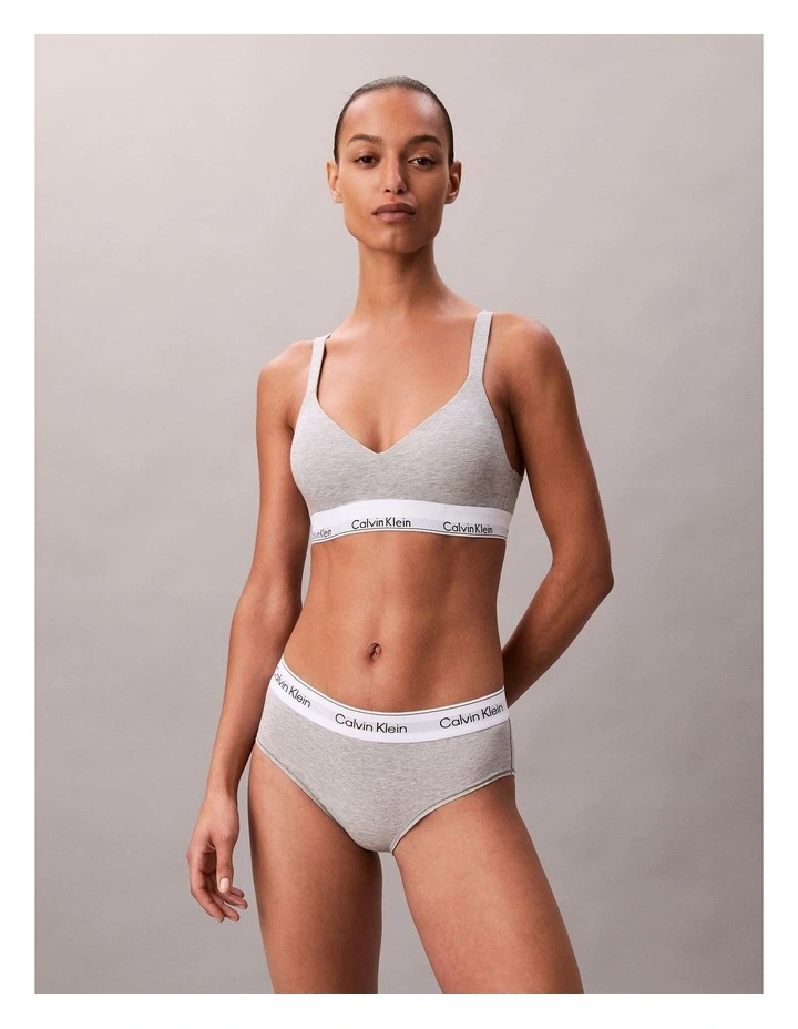 Icon Cotton Modal Lift Bralette in Grey image 2