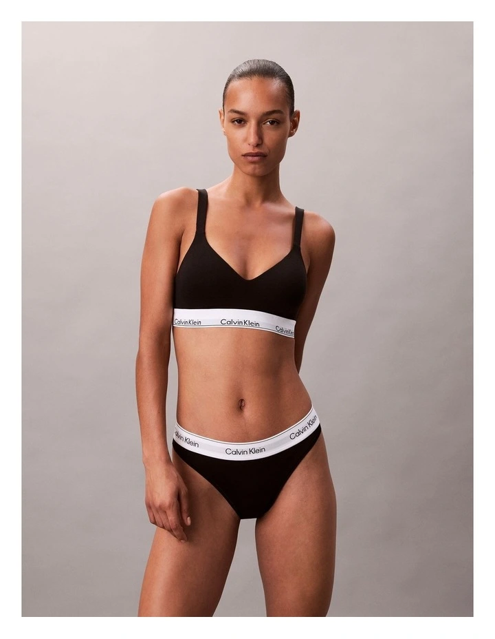 Icon Cotton Modal Lift Bralette in Black image 2
