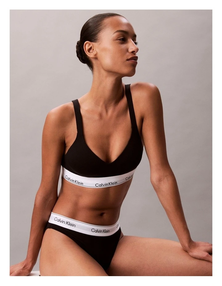 Icon Cotton Modal Lift Bralette in Black image 4