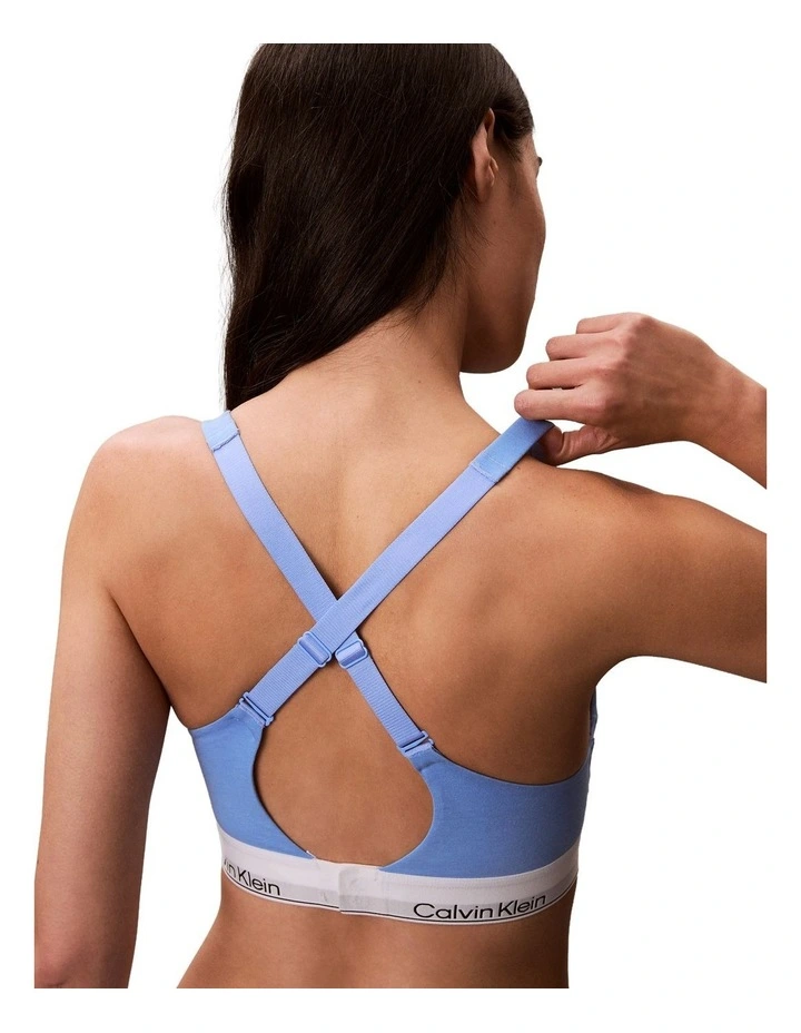 Icon Cotton Modal Lift Bralette Bra in Blue Descent image 2