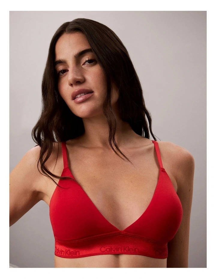 Icon Cotton Modal Metallic Lightly Lined Triangle Bralette in Goji Berry image 1