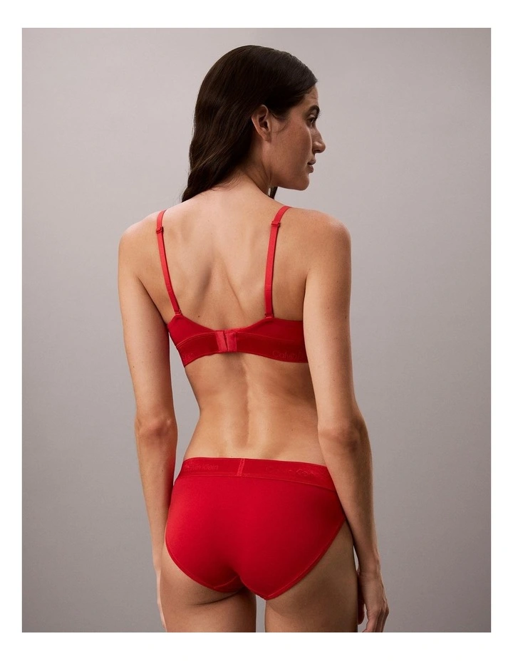 Icon Cotton Modal Metallic Lightly Lined Triangle Bralette in Goji Berry image 3