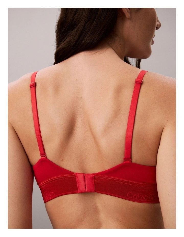 Icon Cotton Modal Metallic Lightly Lined Triangle Bralette in Goji Berry image 4
