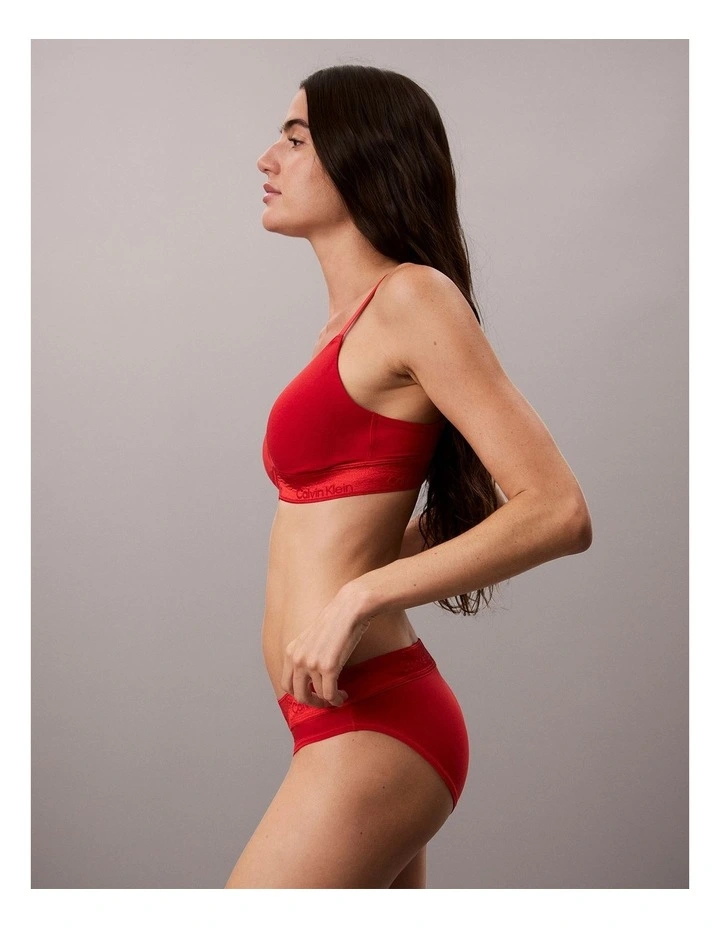 Icon Cotton Modal Metallic Lightly Lined Triangle Bralette in Goji Berry image 5