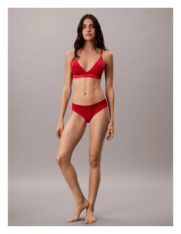Icon Cotton Modal Metallic Lightly Lined Triangle Bralette in Goji Berry image 6