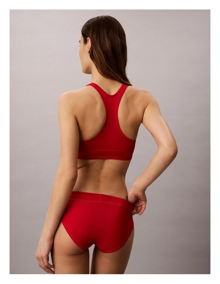Icon Cotton Modal Metallic Unlined Bralette in Goji Berry image 3