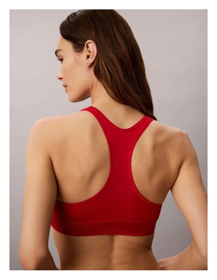Icon Cotton Modal Metallic Unlined Bralette in Goji Berry image 4