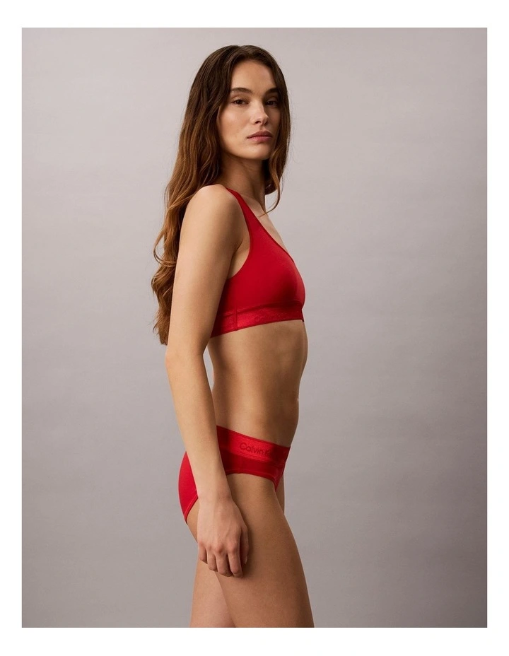 Icon Cotton Modal Metallic Unlined Bralette in Goji Berry image 5