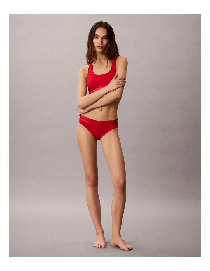 Icon Cotton Modal Metallic Unlined Bralette in Goji Berry image 6