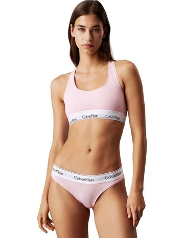 Modern Cotton Bralette Bra in Pink
