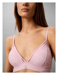 Ck Black Geo Lace Lift Triangle Hawaii Orchid