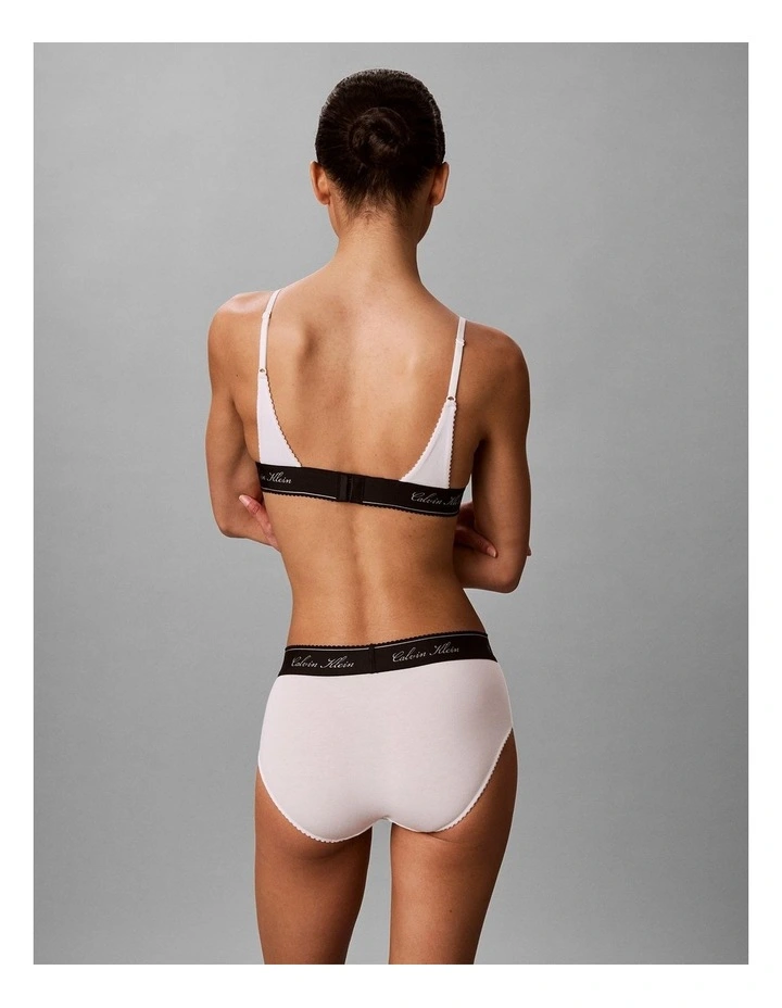 Icon Cotton Modal Script Triangle Bra in Classic White image 2