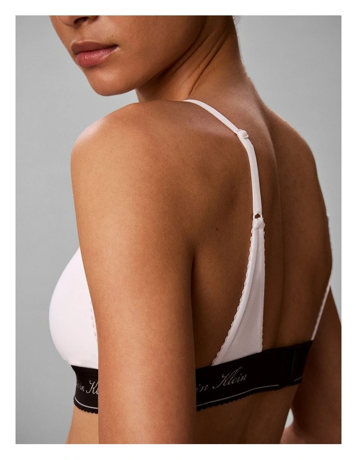 Icon Cotton Modal Script Triangle Bra in Classic White image 5