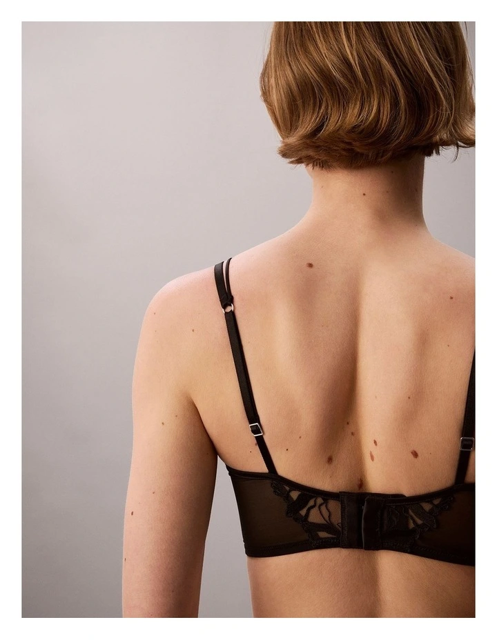 CK BLACK FLORAL LACE LIGHTLY LINED BALCONETTE BLACK image 2