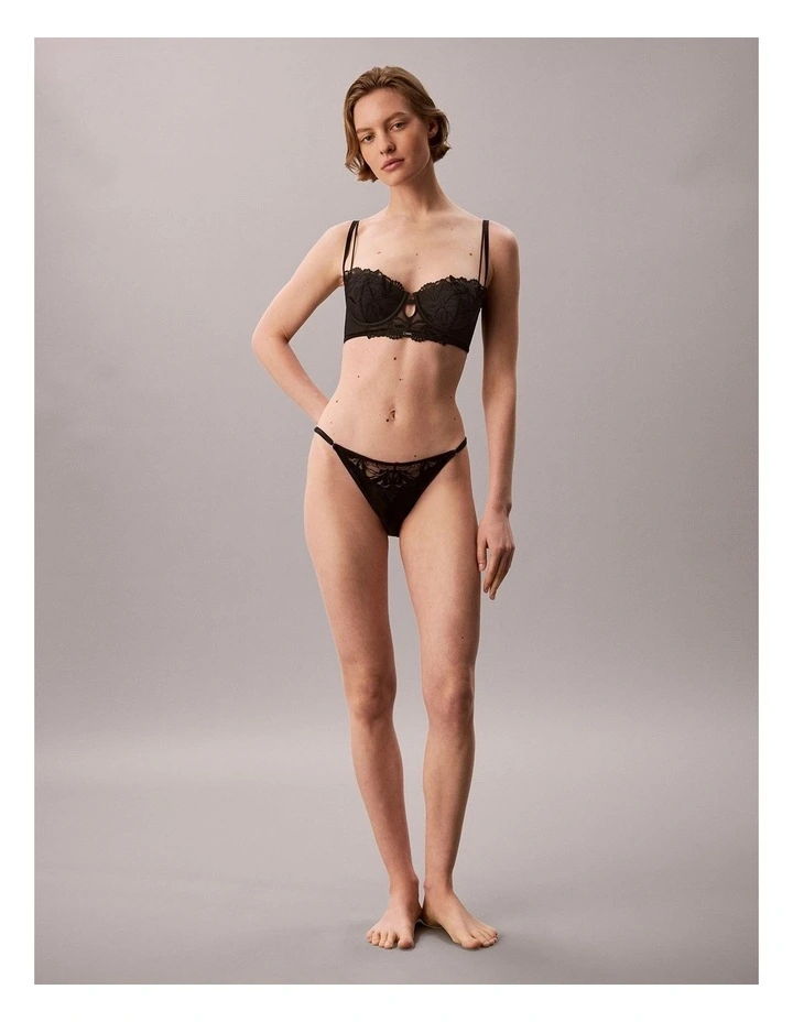 CK BLACK FLORAL LACE LIGHTLY LINED BALCONETTE BLACK image 6