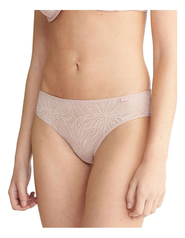 Sheer Marquisette With Lace Bikini in Beige image 3