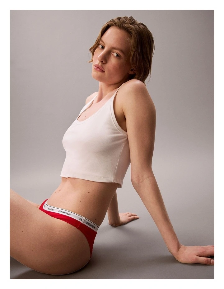 Icon Logo Bikini Briefs in Goji Berry image 4