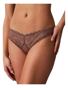Sensual Stretch Lace Bikini in Botanical Brown