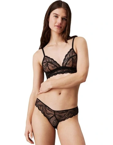 Instinct Sheer Lace Brizilian Brief in Black
