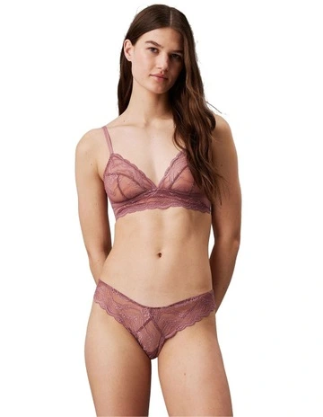Instinct Sheer Lace Brazilian in Dusty Pink