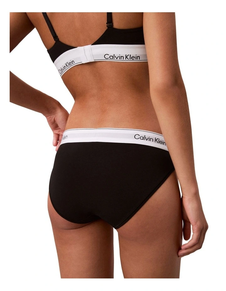 Icon Cotton Modal Bikini Brief in Black image 2