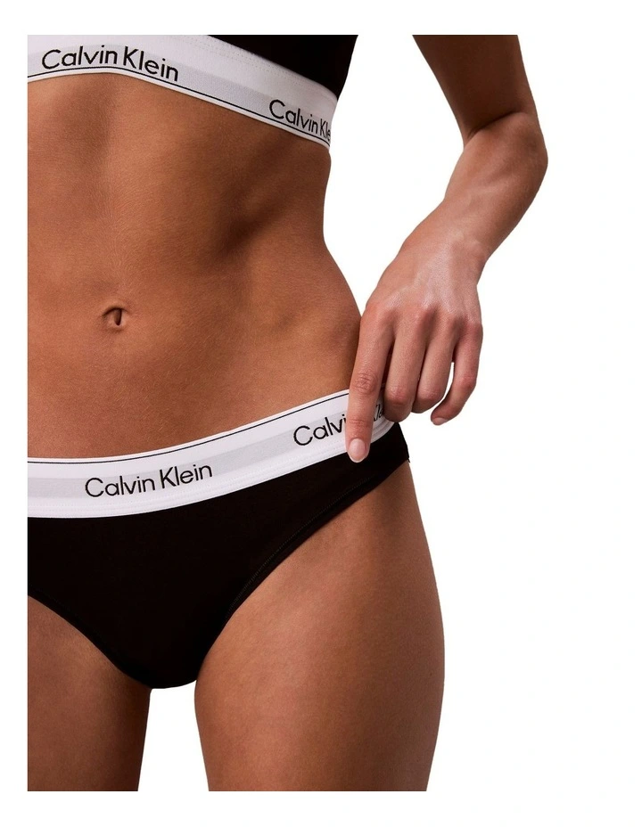 Icon Cotton Modal Bikini Brief in Black image 3