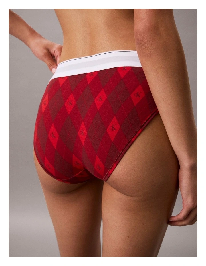 Icon Cotton Modal Bikini Brief in Argyle 25 Small Esta image 2