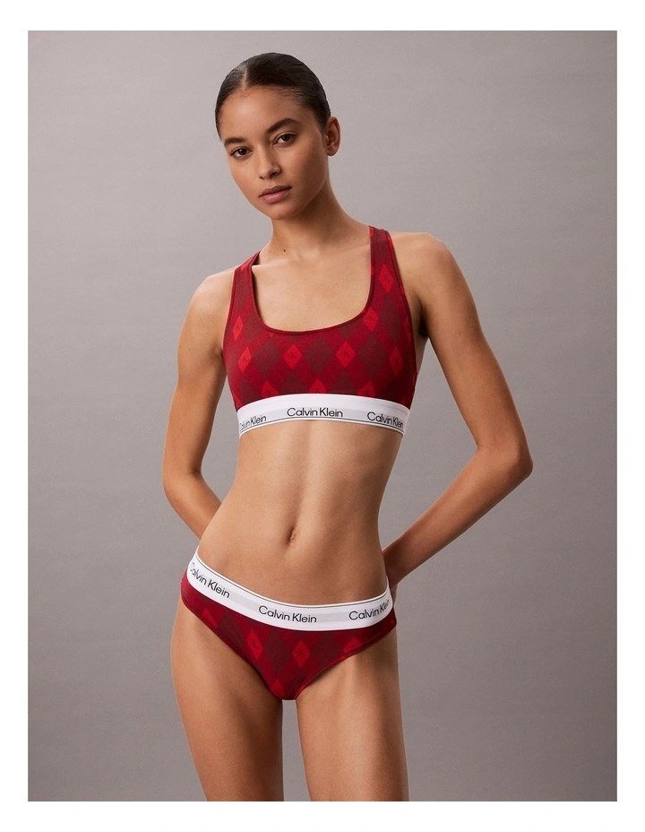 Icon Cotton Modal Bikini Brief in Argyle 25 Small Esta image 3