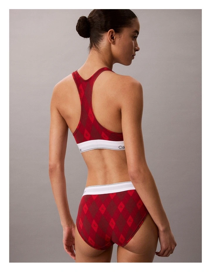 Icon Cotton Modal Bikini Brief in Argyle 25 Small Esta image 4