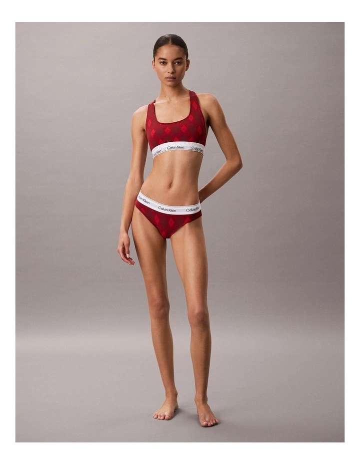 Icon Cotton Modal Bikini Brief in Argyle 25 Small Esta image 6