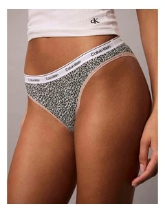 CALVIN KLEIN ICON LOGO BIKINI PRIMAL LEOPARD FRESH TAUPE