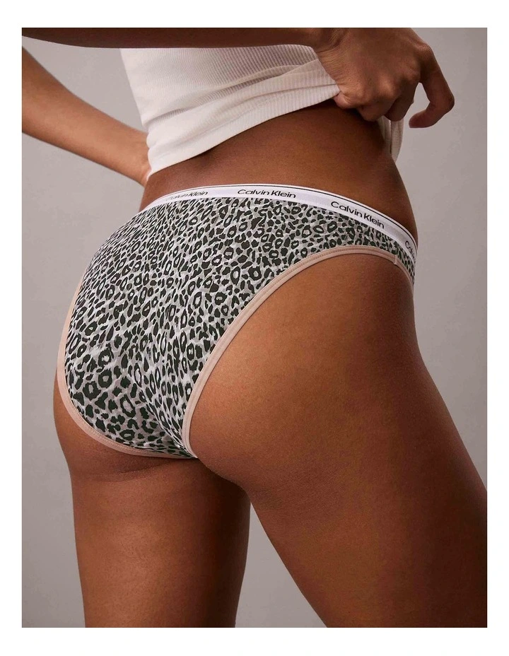 CALVIN KLEIN ICON LOGO BIKINI PRIMAL LEOPARD FRESH TAUPE image 2