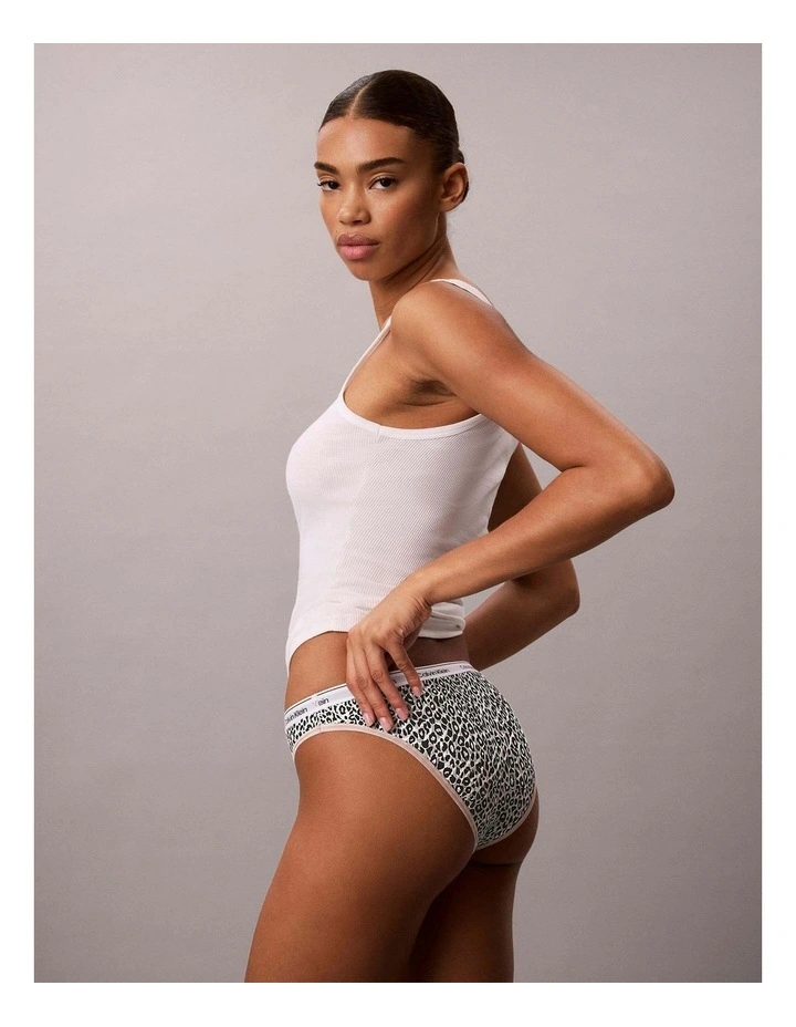 CALVIN KLEIN ICON LOGO BIKINI PRIMAL LEOPARD FRESH TAUPE image 4
