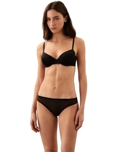 Minimalist Mesh Bikini Briefs in Black