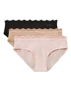 Micro Stretch With Lace Hipster Briefs Pack Of 3 in Assorted