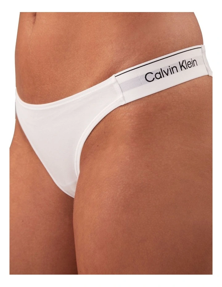 Icon Cotton Modal String Bikini in White image 2