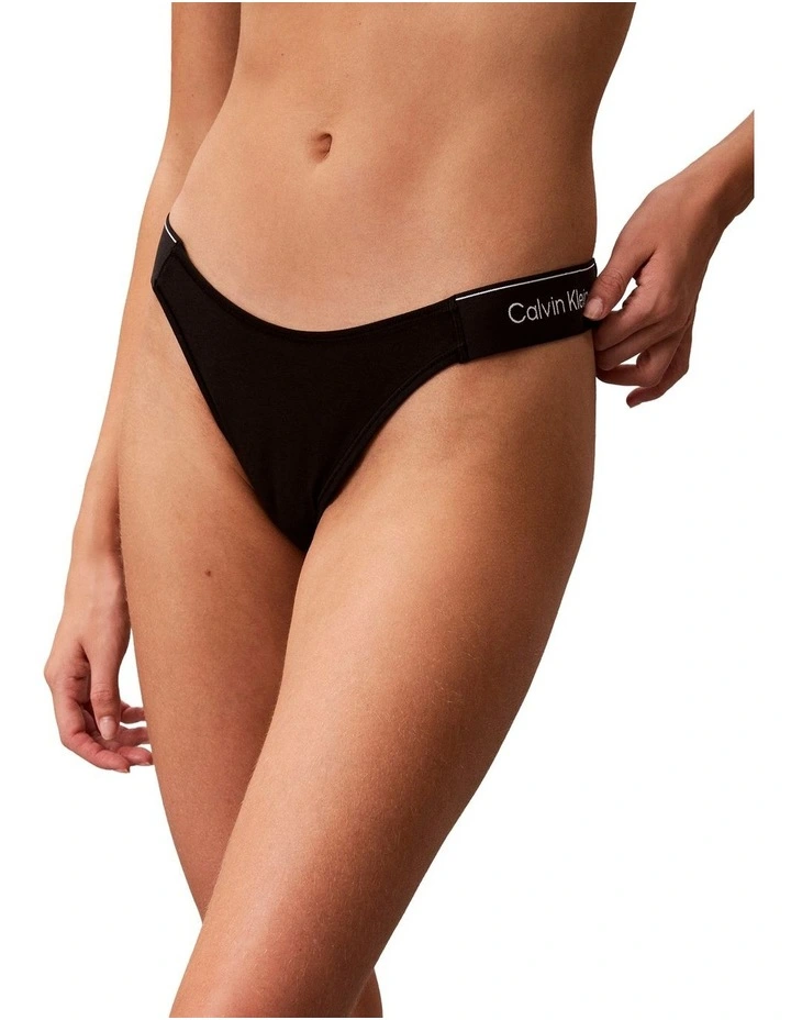 Icon Cotton Modal String Bikini in Black image 1