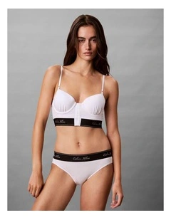 Icon Cotton Modal Script Bikini Briefs in White