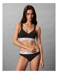 Icon Cotton Modal Script Bikini Briefs in Black