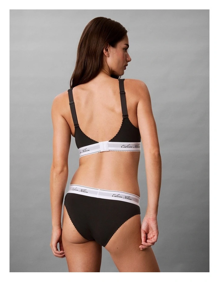Icon Cotton Modal Script Bikini Briefs in Black image 2
